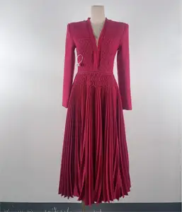 Роскошное красное сверхдлинное платье с V-образным вырезом и вышивкой, модное дизайнерское женское платье