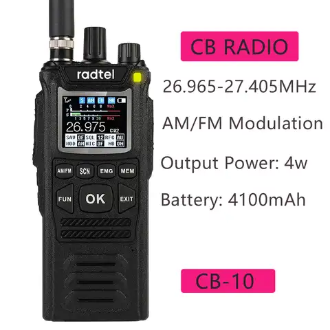 Портативная рация Radtel CB-10, 27 МГц, 4 Вт, 12 В