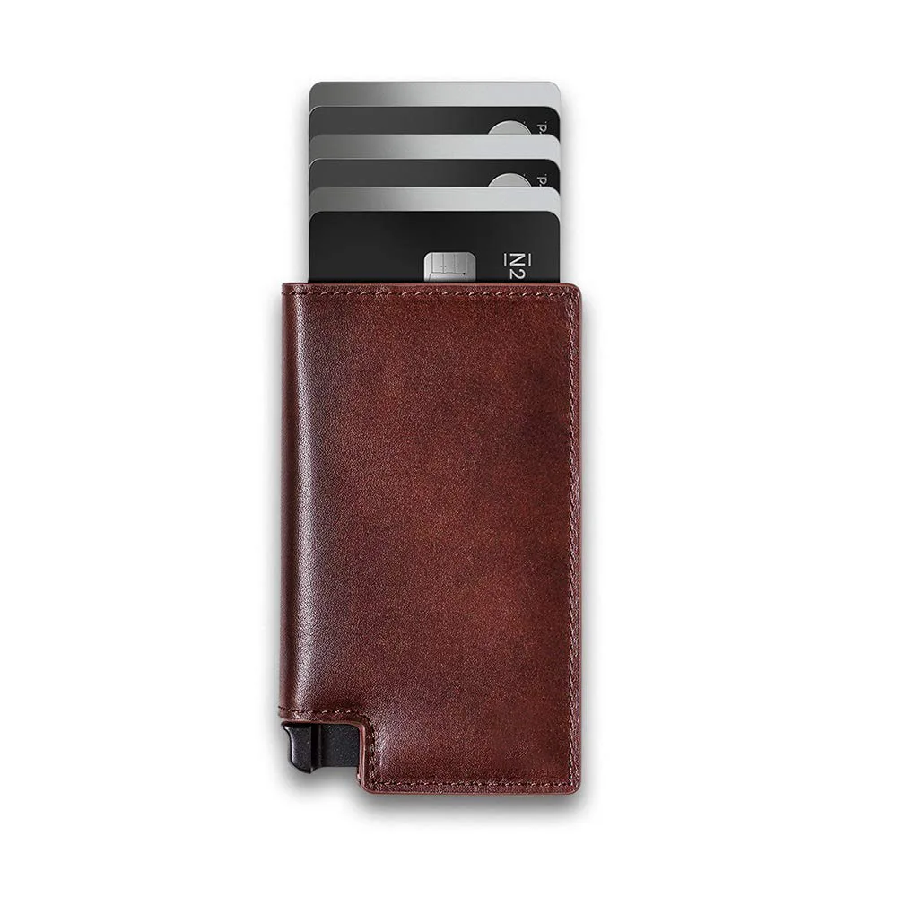 Luxury Card Holder for Men Bank Credit ID Cards Holders Genuine Leather RFID Wallet Mini Money Clips Business Women Small Purses