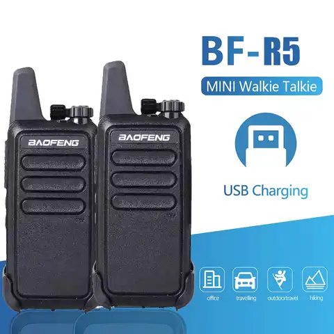 Портативная мини-рация Baofeng BF-R5 UHF, 2 шт., портативная двухсторонняя радиостанция BF R5 с USB-зарядкой для охоты
