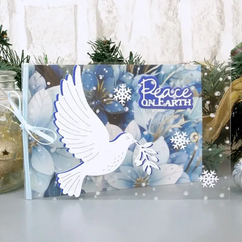 Штампы рождественские милые голуби ангел благословения Холли Велли Робин