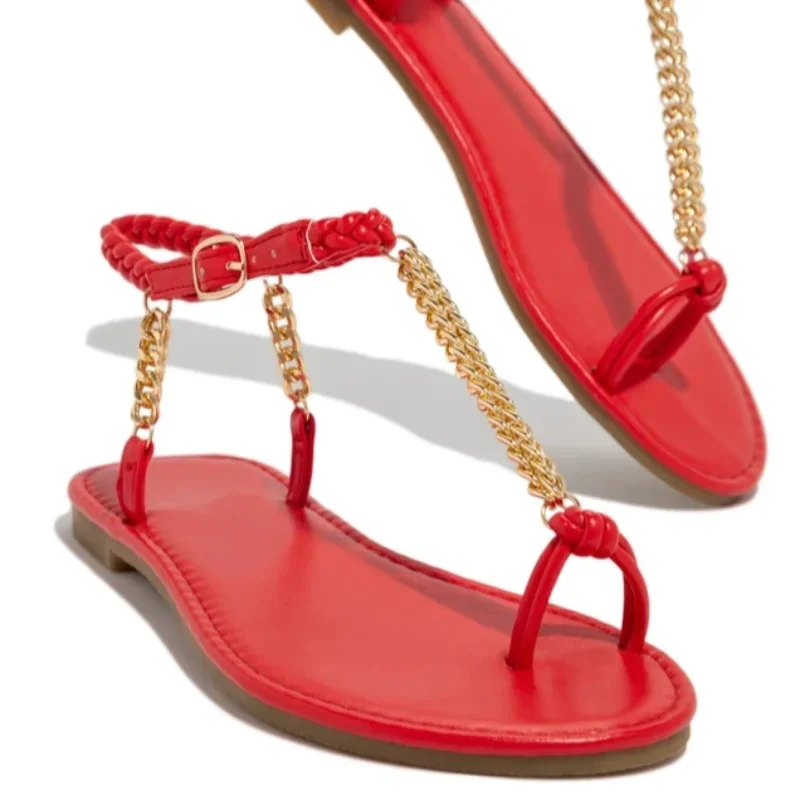 Женские Сандалии На Плоской Подошве Со Сборками Плетеные Тапочки В Римском Стиле