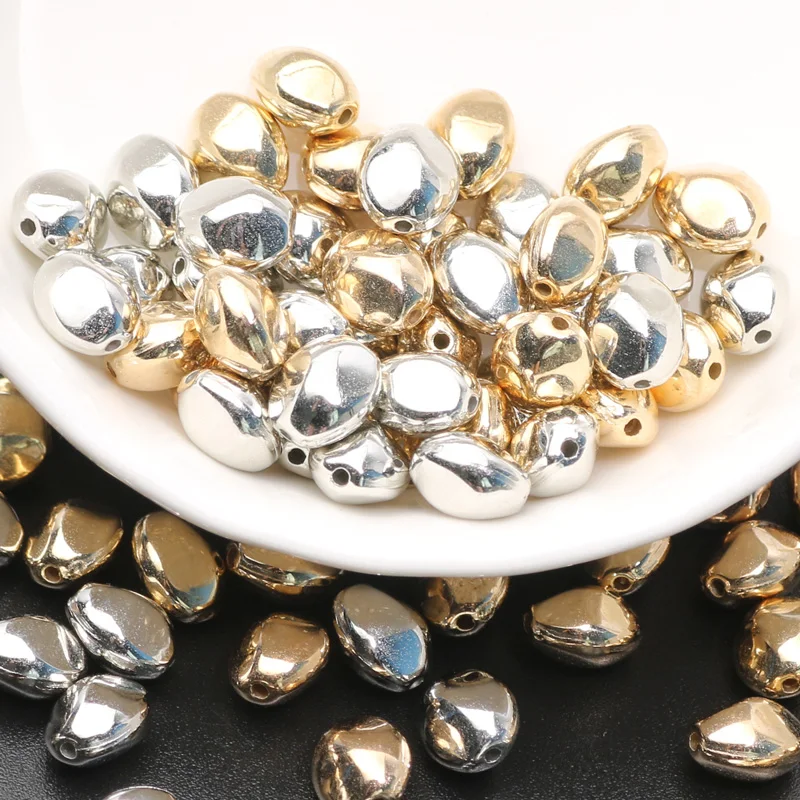 Серебристые/золотистые акриловые бусины-разделители Ellipsoid для изготовления