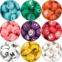 flat round letter beads acrylic loose beads alphabet beads for bracelet earring diy jewelry making accessories supplies