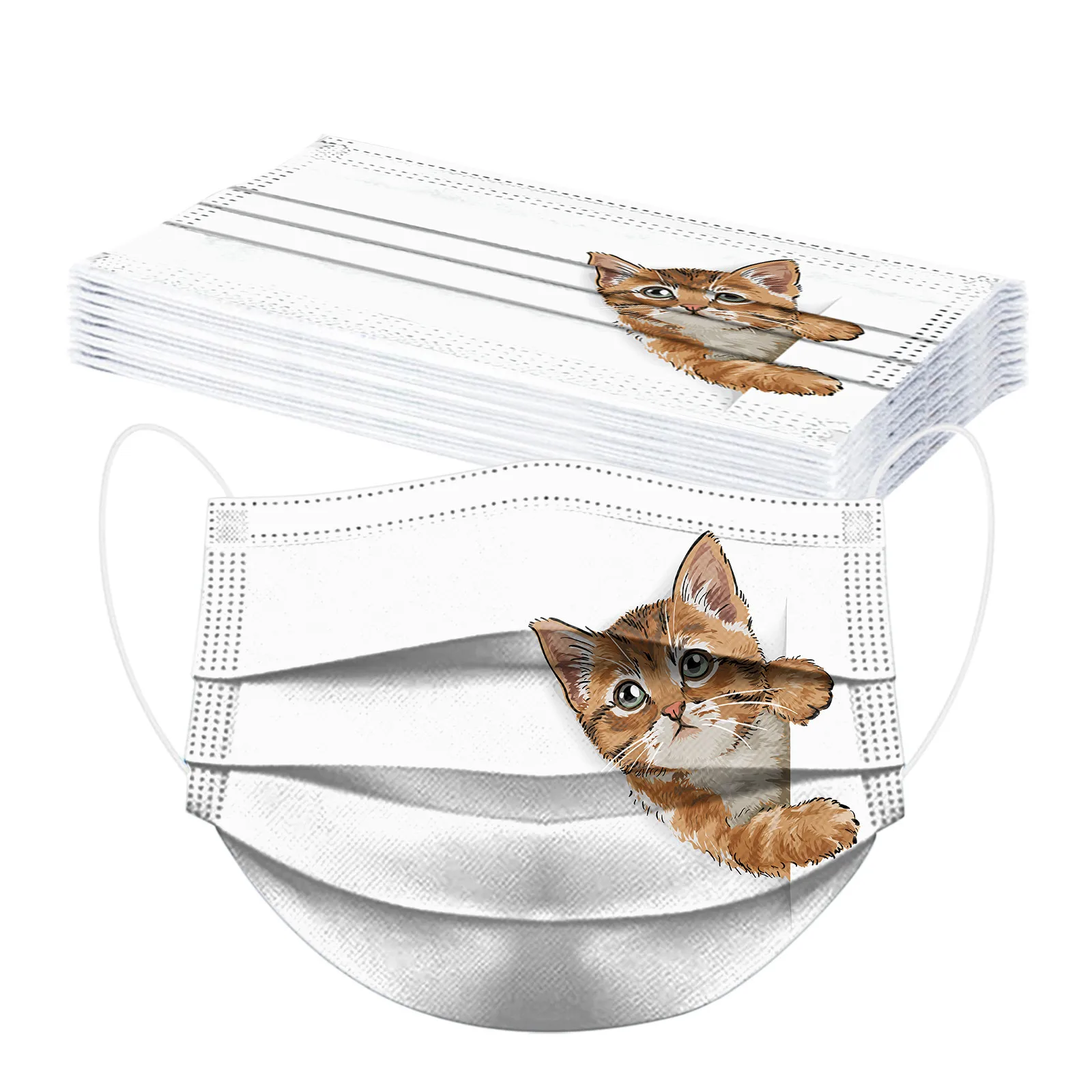 10PC masque enfant Kids Children's Animal Disposable Face маска 3Ply Ear Loop mascarilla Monder Scarf Halloween Cosplay MasK - купить