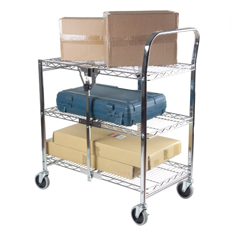 

Collapsible 3 Tier Rolling Utility Storage Cart - Wire