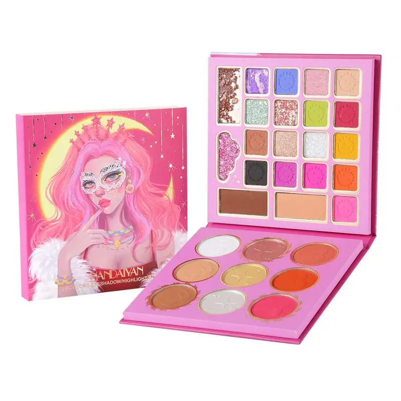 

Тени для век 30 цветов, стойкие тени для век, искусственные тени для век, румяна, бронзер, хайлайтер, палитра, макияж