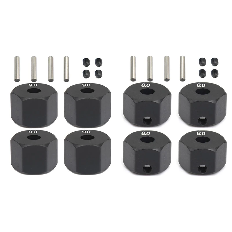 

2 комплекта 12 мм Шестигранная Ступица колеса для 1/10 RC Crawler Axial SCX10 Traxxax Trx4 Tamiya MST радиоуправляемая Автомобильная деталь, 8 мм и 9 мм