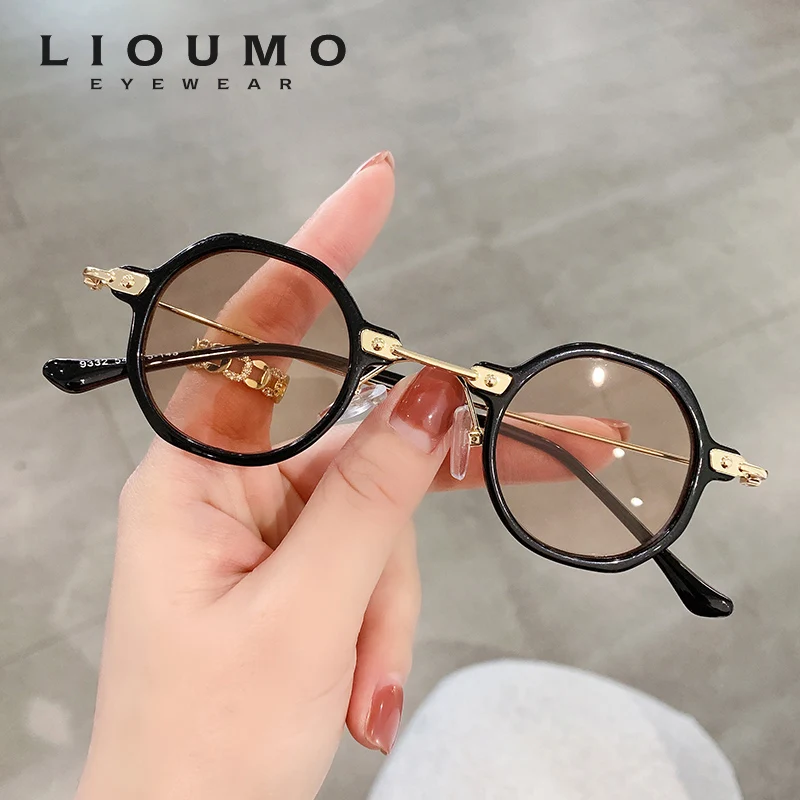 

LIOUMO Luxury Round Sunglasses Women Men Steam Punk Glasses Vintage Lightweight Eyewear Trendy Shades UV400 gafas de sol mujer