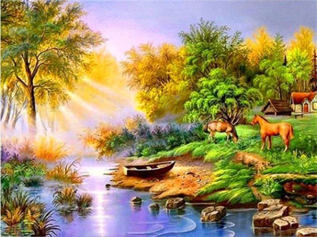 

Алмазная живопись, пейзаж, дерево, озеро, пейзаж, 5d, мозаика «сделай сам», полная выкладка, Алмаз Стразы, алмазная вышивка, картины