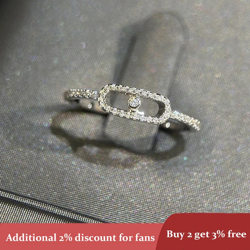 

Classic Full Diamond 925 Sterling Silver Mobile Simple Goddess Ring, Fashion Party Jewelry