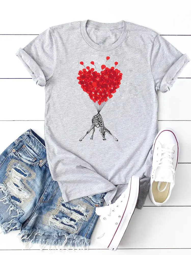 

Trend Style Print T-shirts Clothing Women T Clothes Short Sleeve Ladies 90s Lovely Sweet Casual Fashion Female Graphic Tee