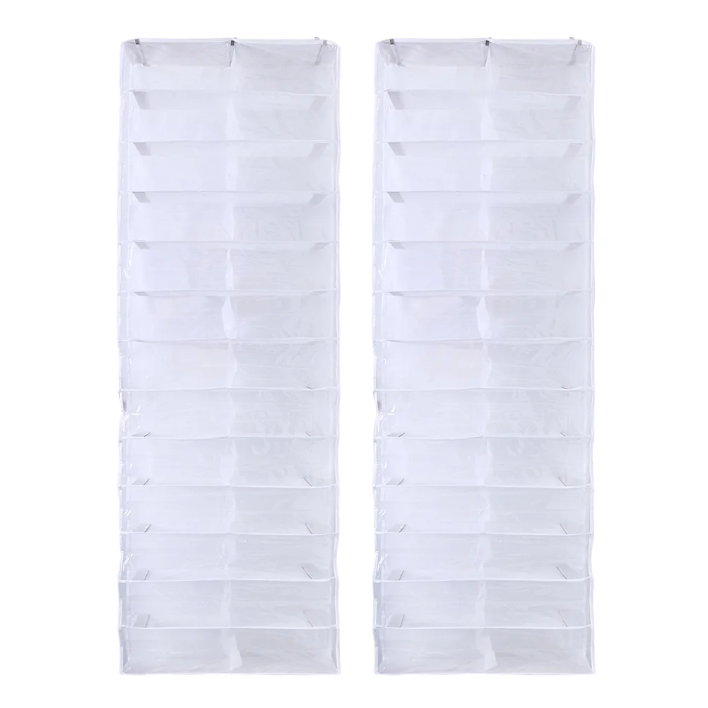 

2 PCS Clothes Hangers Shoe Organizer Shelf Hanging Bag Door Holder Storage Rack