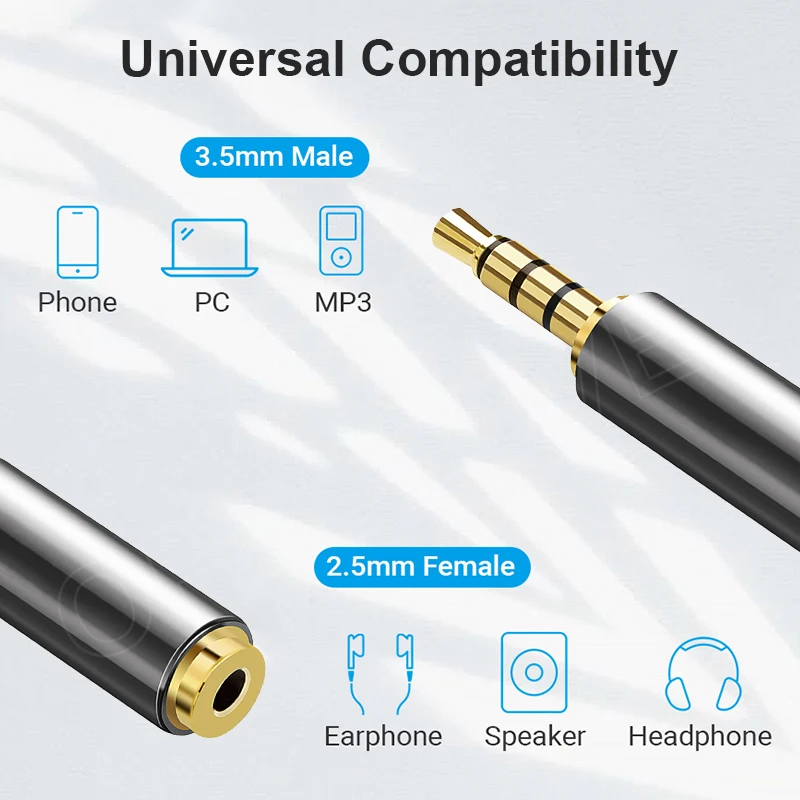 Jack 3.5 mm to 2.5 mm Audio Adapter 2.5mm Male to 3.5mm Female Plug Connector for Aux Speaker Cable Headphones Micphone Jack 3.5 images - 6