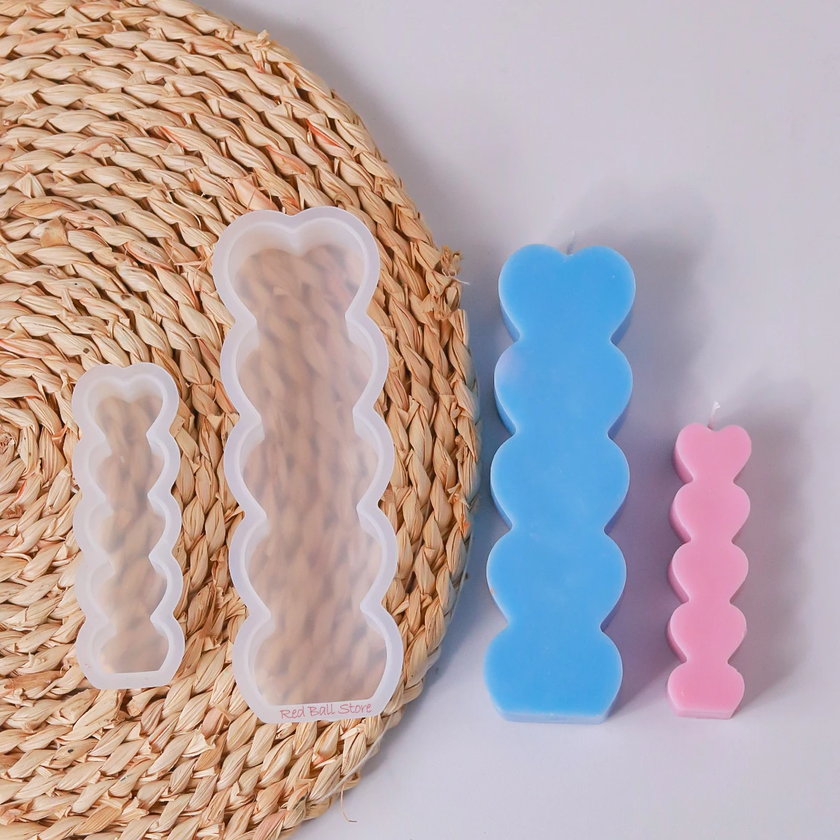 Силиконовая форма для свечи в форме сердца 5 полостей