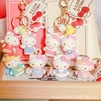 sanrio cartoon anime exquisite cute hello kitty replacement diary series pendant hanging trim keychain school bag key chain gift