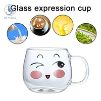 200ml cartoon glass mug heat resistant tea milk lemon juice coffee water cup beer espresso coffee whiskey drinking cups
