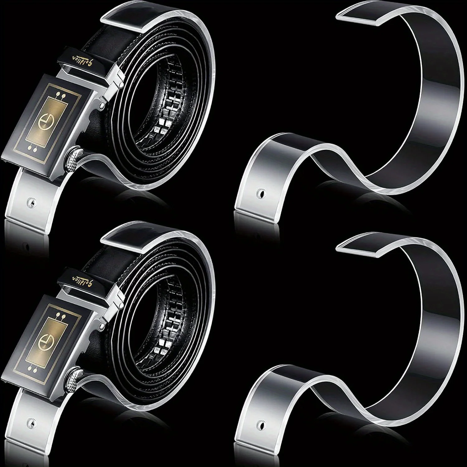 10pcs Belt Organizer For Closet Acrylic Clear Holder Men's Box And Display Stand Belts Watches Household Orga