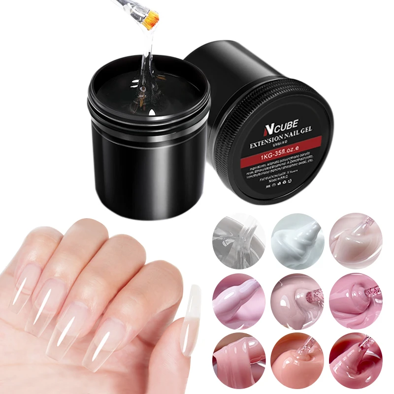 

NCUBE Natural Nude Self Leveling Builder Hard Gel for Nail Extension Construction Medium Low Heat Refill Large Volumn Cold Gel