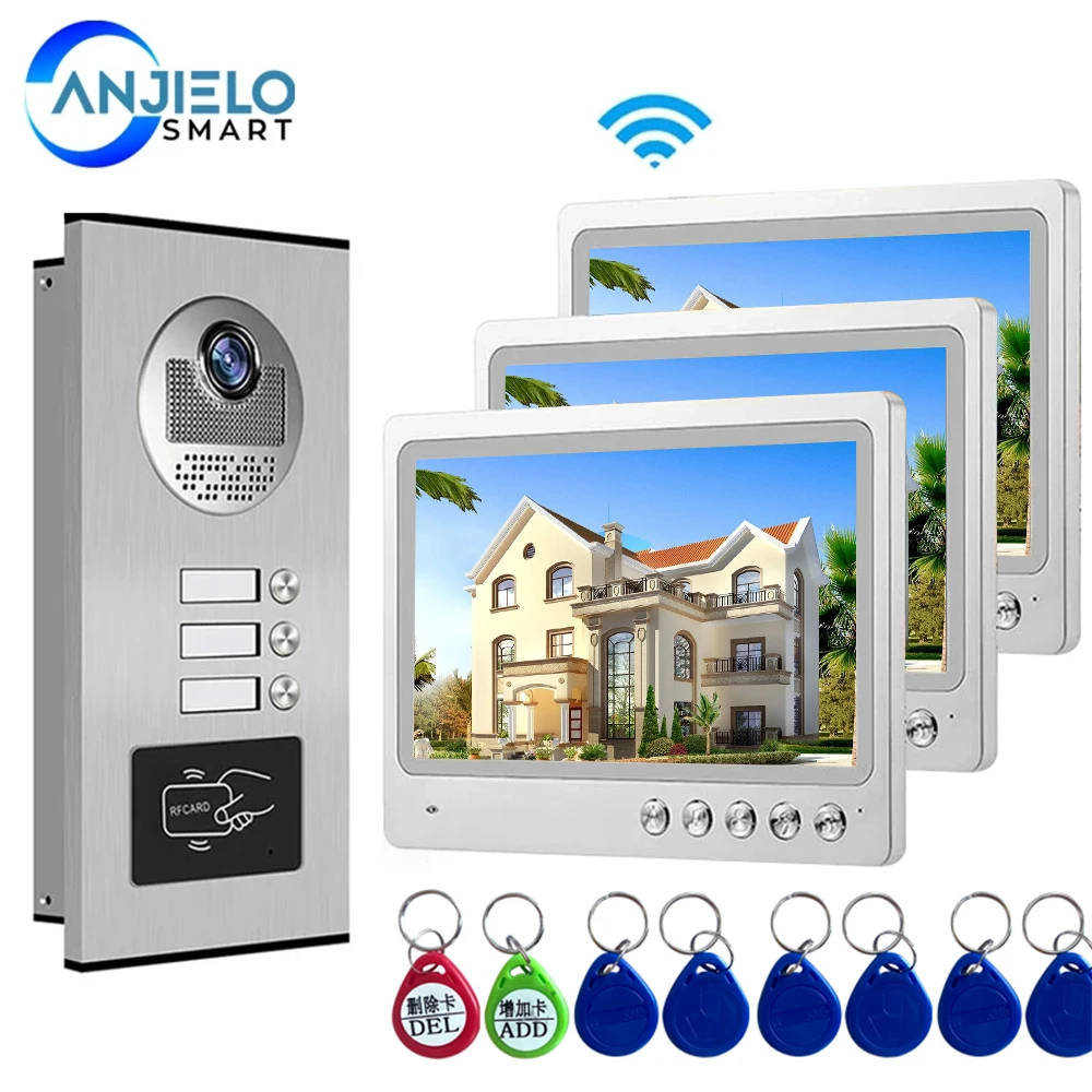 9 Inch TFT Monitor Wifi Video Door Phone Intercom System with Monitor 700 TVL Waterproof Camera  App Remote Contol Unlock