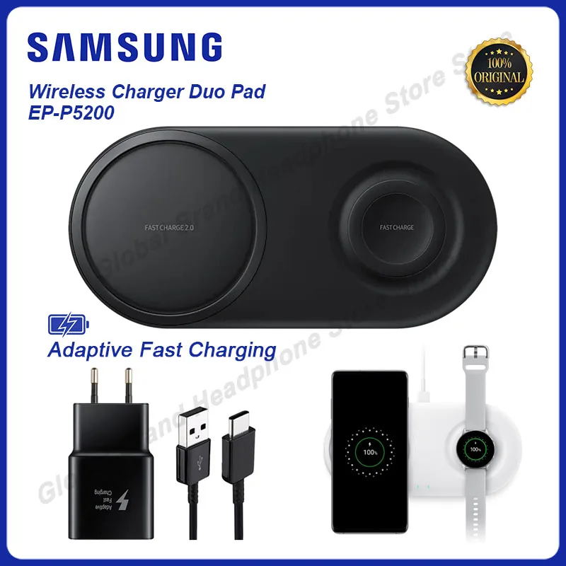 

Original Samsung Wireless Charger Pad Fast Charging QI EP-P5200 for Galaxy S10 note20 S20 S21 S9 + S8 + S7 S7Edge Gear Sport S3