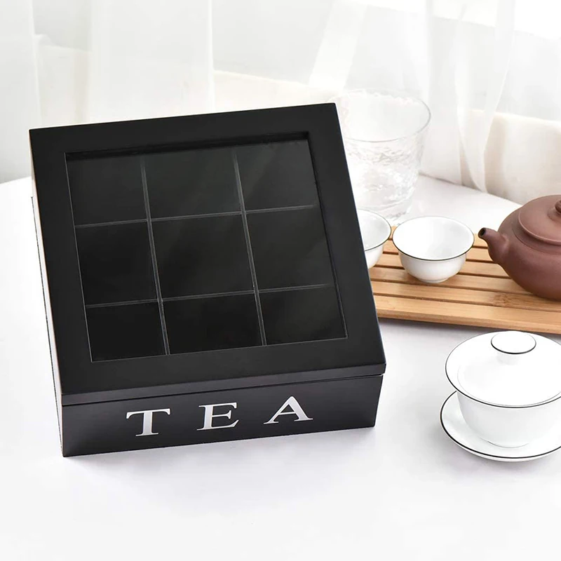 Storage Box With Visible Lid Transparent Box Tea Bag Chest B