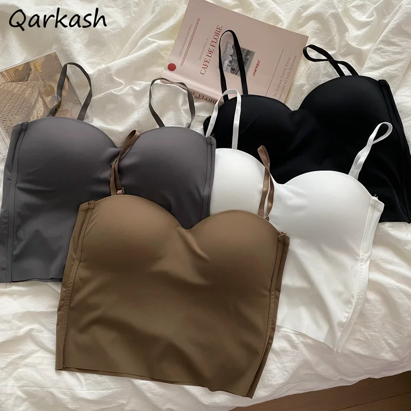 

4 Colors Camisole for Women Fitness Crop Tops Mujer Ropa Summer Elegant Sexy All-match Casual Топ Женский Aesthetic Solid New