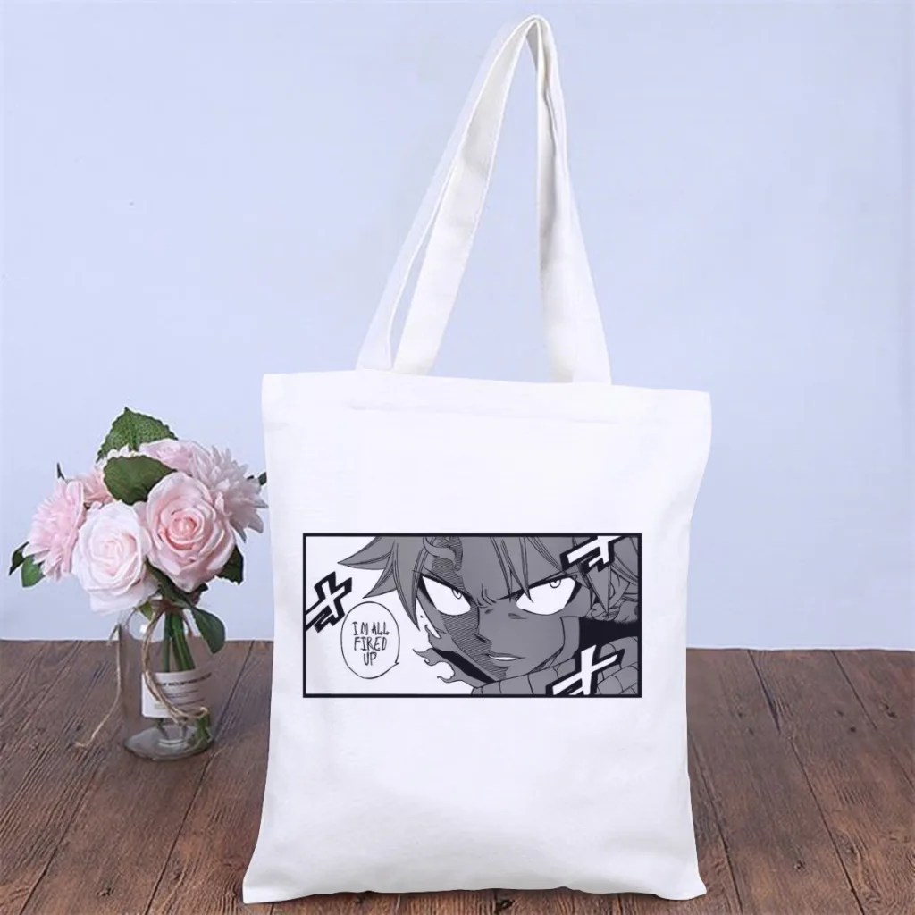 

Natsu Manga PanelHandbag Fairy Tail Anime Shoulder Canvas Bags Men Women Pocket Double Print Shopper HandBags Large Tote Bag