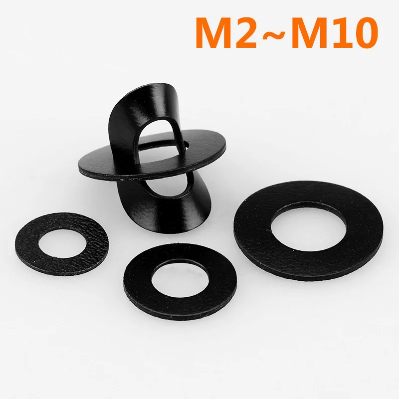 100PCS PVC Soft Washers M2 M2.5 M3 M4 M5 M6 M8 M10 Soft Plastic Gasket Black Insulation Flat Paded For Screw