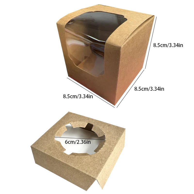 

Картонные коробки для кексов 15 шт., 3,5 × 3,5 × 3,5 дюйма