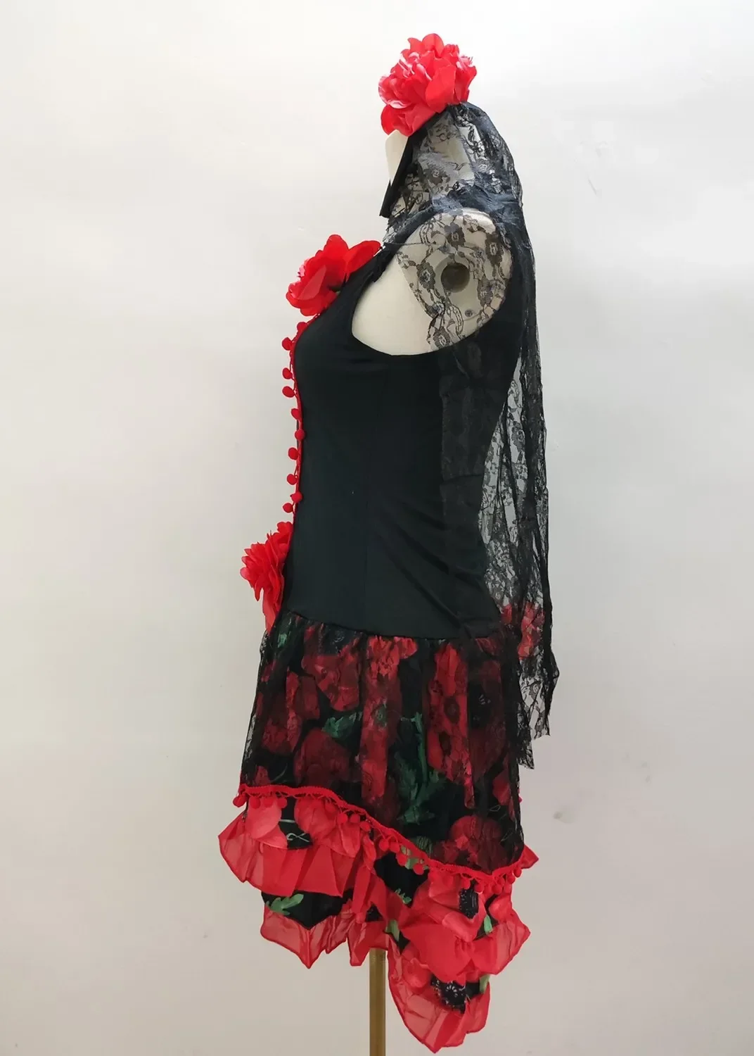 Взрослый женский мексиканский день мертвых череп страшный костюм на Хэллоуин