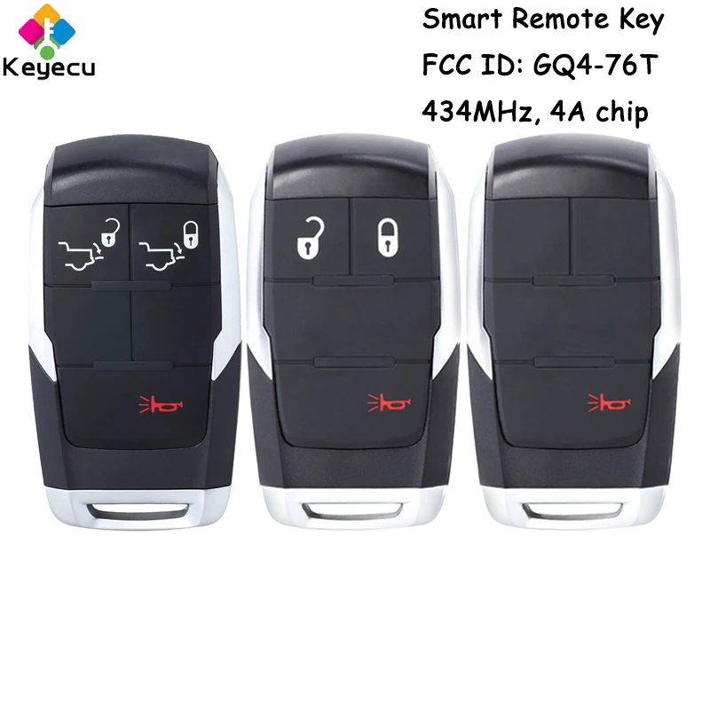 KEYECU Smart Prox дистанционный Автомобильный ключ с 1 3 кнопками 434 МГц 4A чип для Ram Tailgate