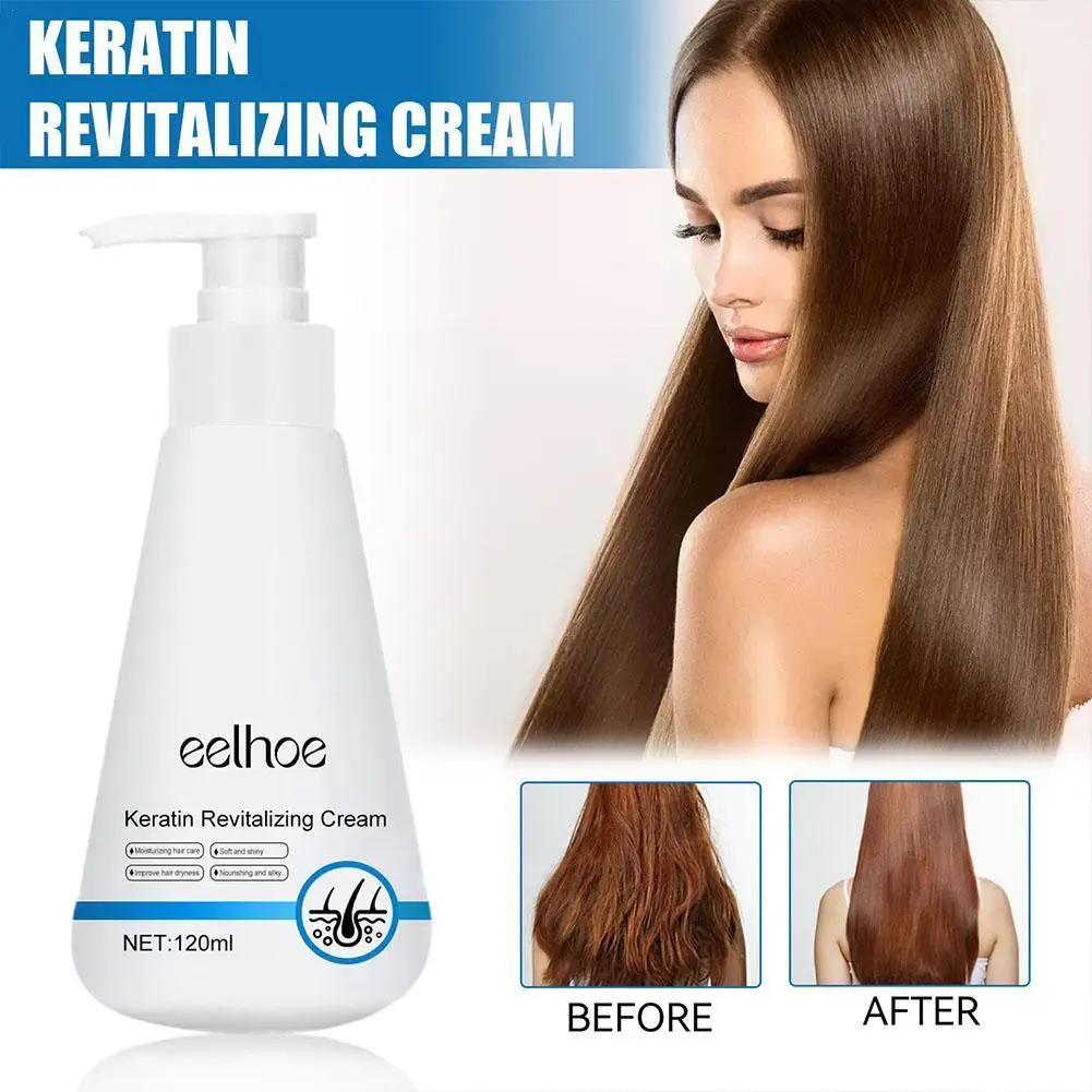 

120ml Keratin Revitalizing Cream For Scalp Care Nourishing Moisturizing Smoothing Protecting Hair Conditioner And Hair Clea G8F7