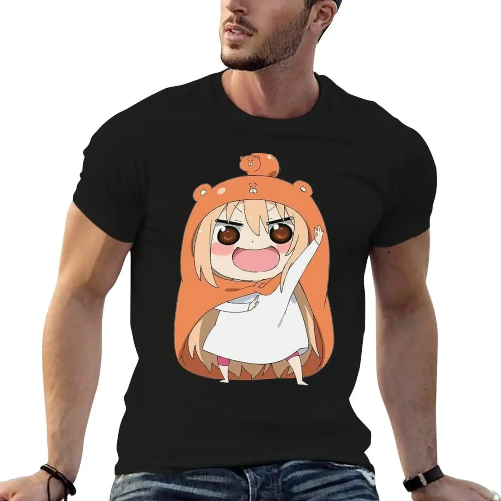 Фото Umaru Doma - Himouto! Футболка Umaru-chan с рисунком, винтажная эстетичная одежда, дешевая мужская одежда №1