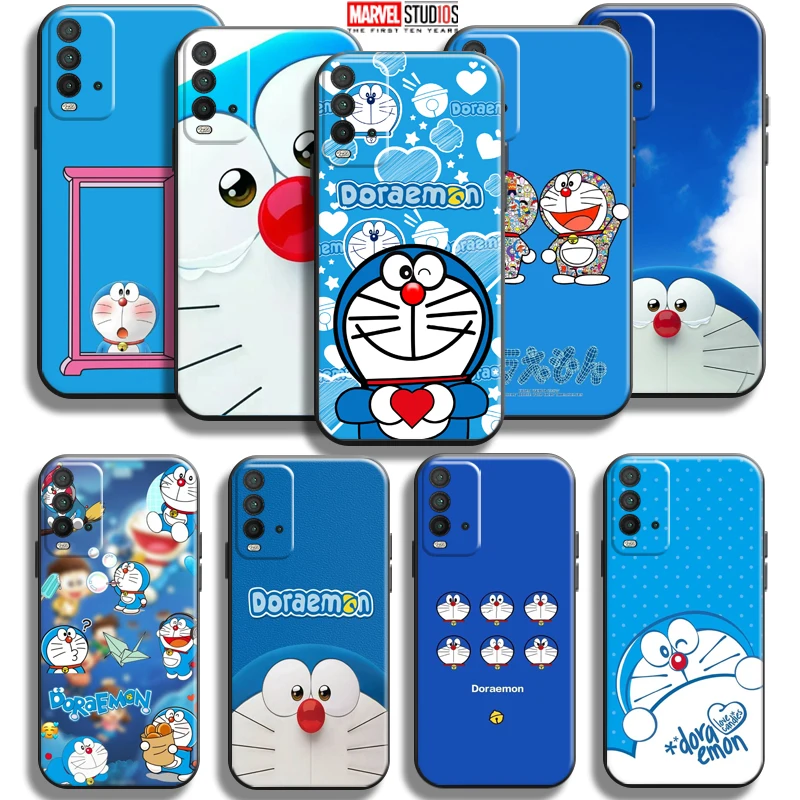 

Anime Doraemon Phone Case For Xiaomi Redmi 9T 6.53 Inch Carcasa Silicone Cover Coque Liquid Silicon Funda Back