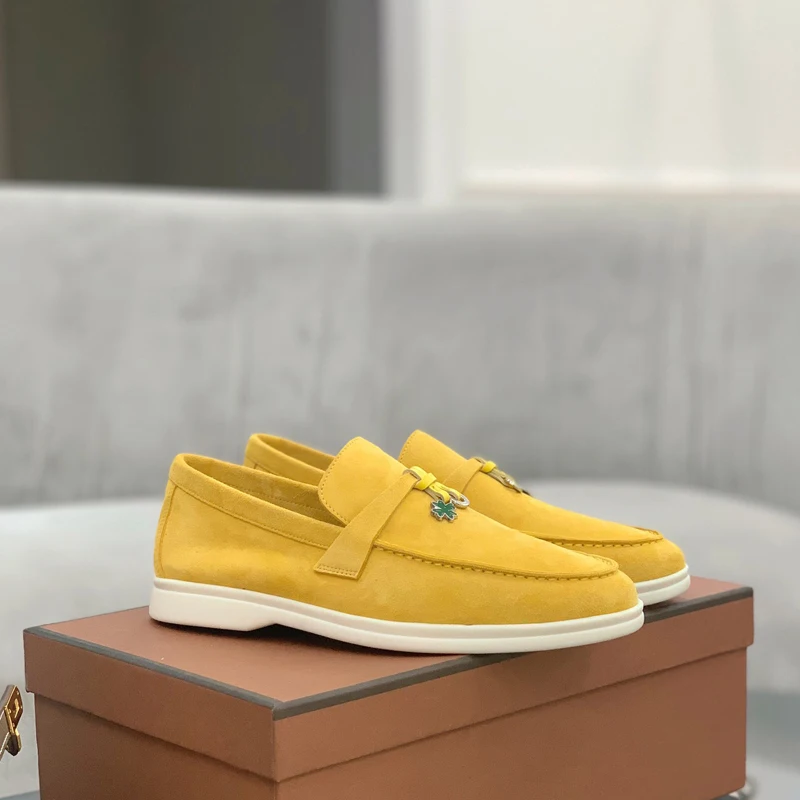 Loro Loafers for Woman Genuine Leather Cow Suede Adult Slip On Lp  Top Quality Shoes Summer 2023