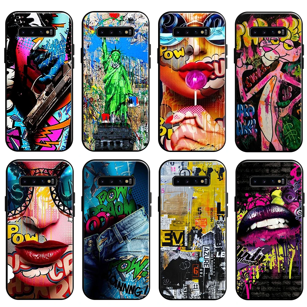 

Street Graffiti Oil Painting For Samsung Galaxy S10 S10E S10 Lite S9 S8 Plus Galaxy S10 5G Phone Case Coque Back Funda TPU Soft