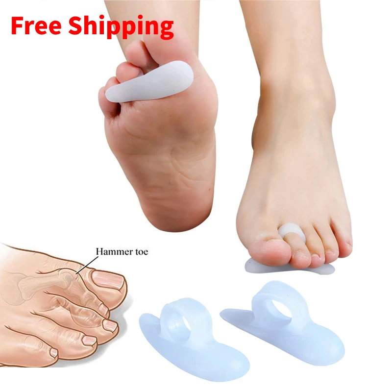 

20pieces=10pairs Toe Corrector Gel Silicone Hammer Cushions Protector Separators Support Pads Straightener Bunion Guard Unisex