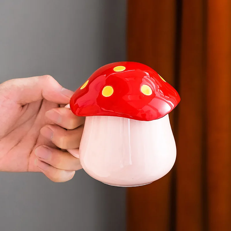 

300ml cartoon cute mushroom coffee cup office home coffee couple breakfast cup Personalized mug gift for family and children