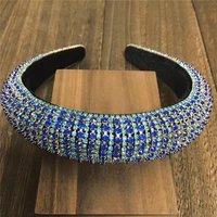 3 styles fashion women headband full crystal headbands sparkly padded rhinestones hairbands blue headdress hair accessori