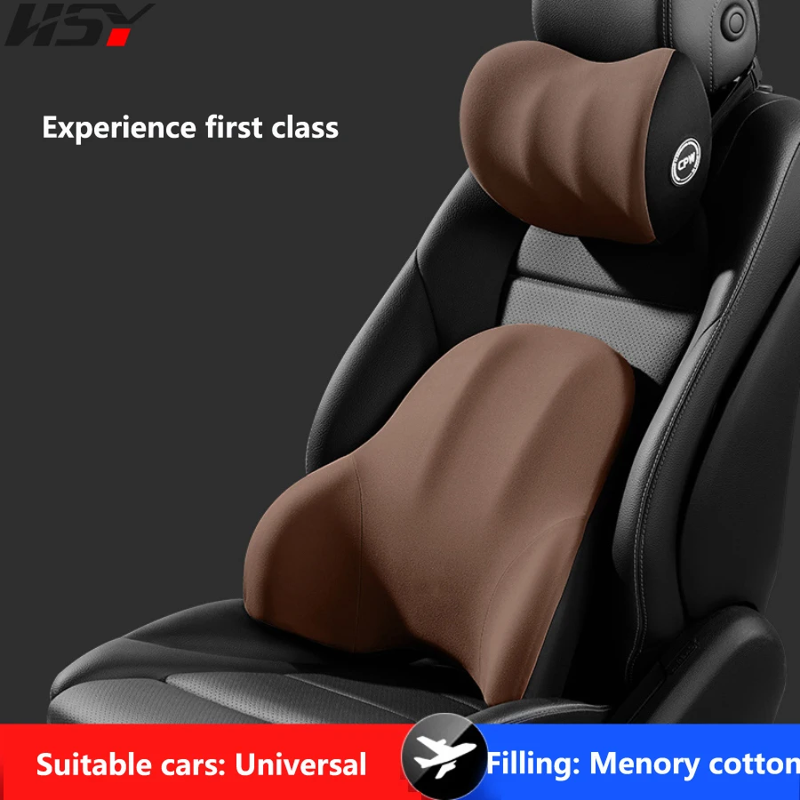 

High-End Car Headrest Lumbar Support 3D Memory Cotton Seat Waist Cushion Backrest Lumbar Pillow Breathable Home Office Neck Rest