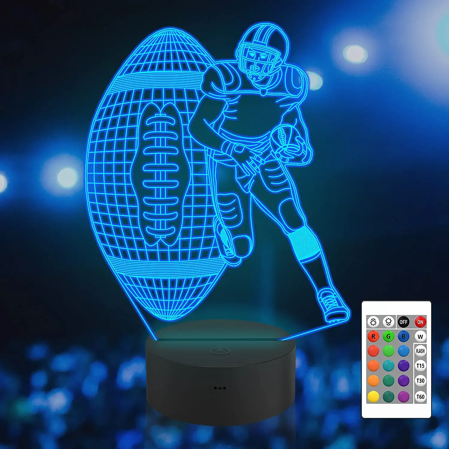 

Football Player Rugby Unicorn 3D Lamp Acrylic USB LED Night Lights Lamp Christmas Decorations for Home Bedroom Birthday Gifts