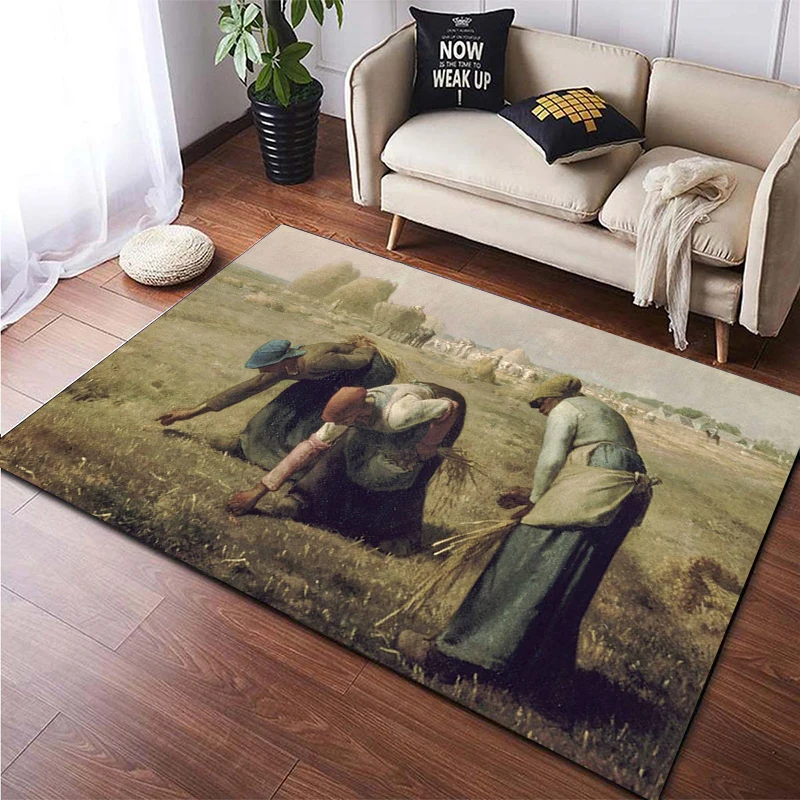 Famous Paintings Art Printed Large Area Rug Soft Carpet Home Decoration Mats Dropshipping Rugs and Carpets for Home Living Room