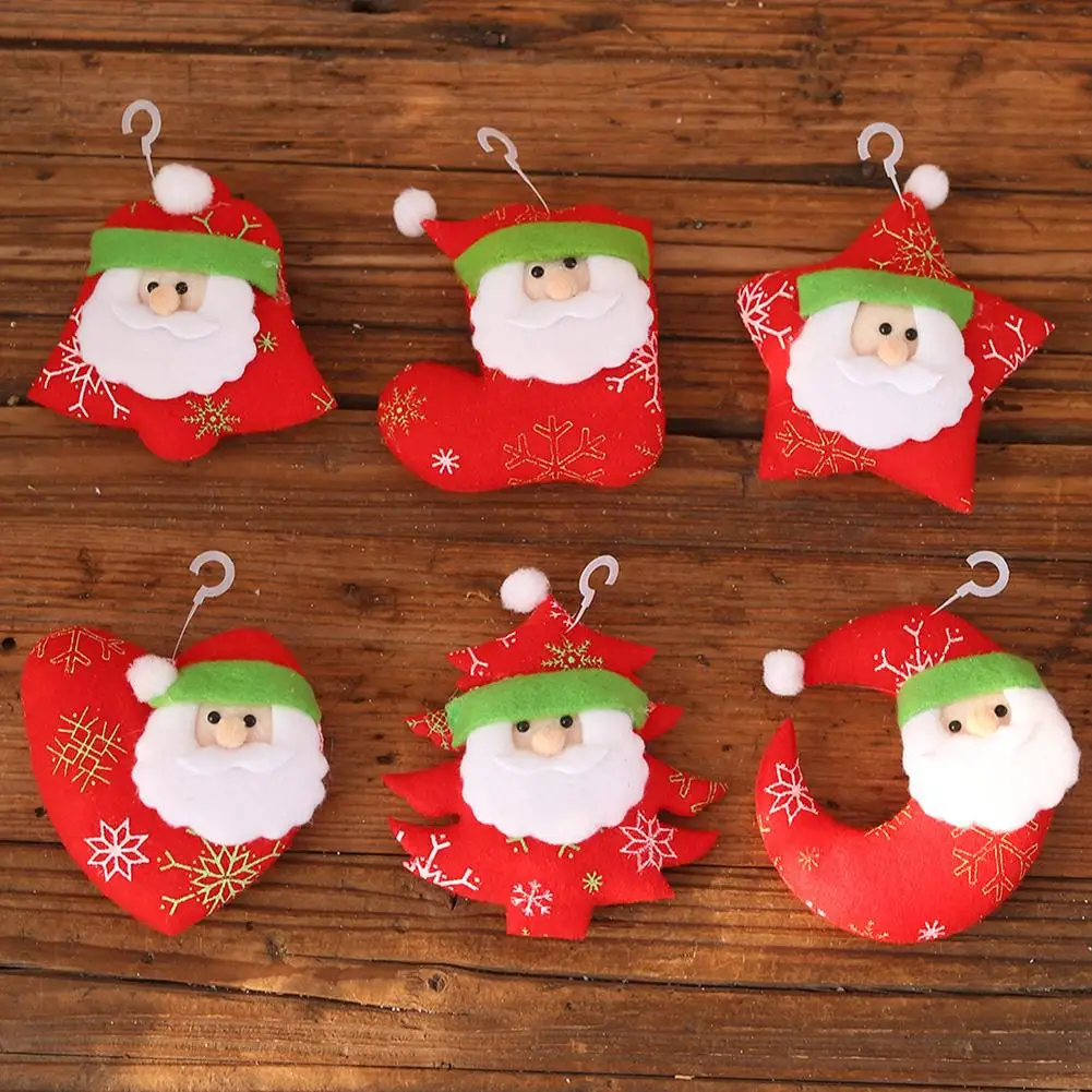 

Lovely Christmas Pendant Non-woven Fabric Santa Claus Home Garden Tree Decorative Ornament Festival Supply Kid Gift