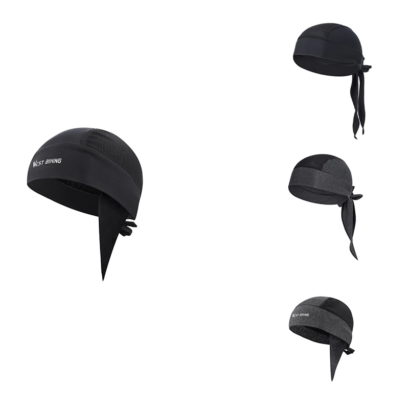 

New Hot WEST BIKING Quick Dry Pure Cycling Cap Head Scarf Summer Men Running Riding Bandana Pirate Hat Hood