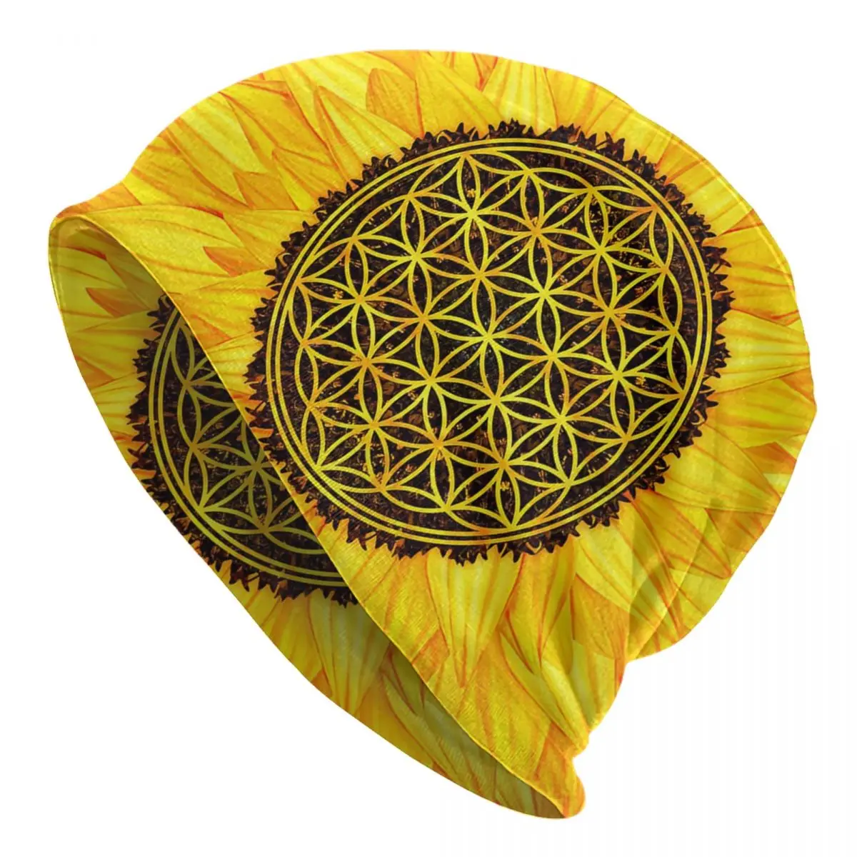 Flower Of Life -Sunflower Adult Men's Women's Knit Hat Keep warm winter Funny knitted hat