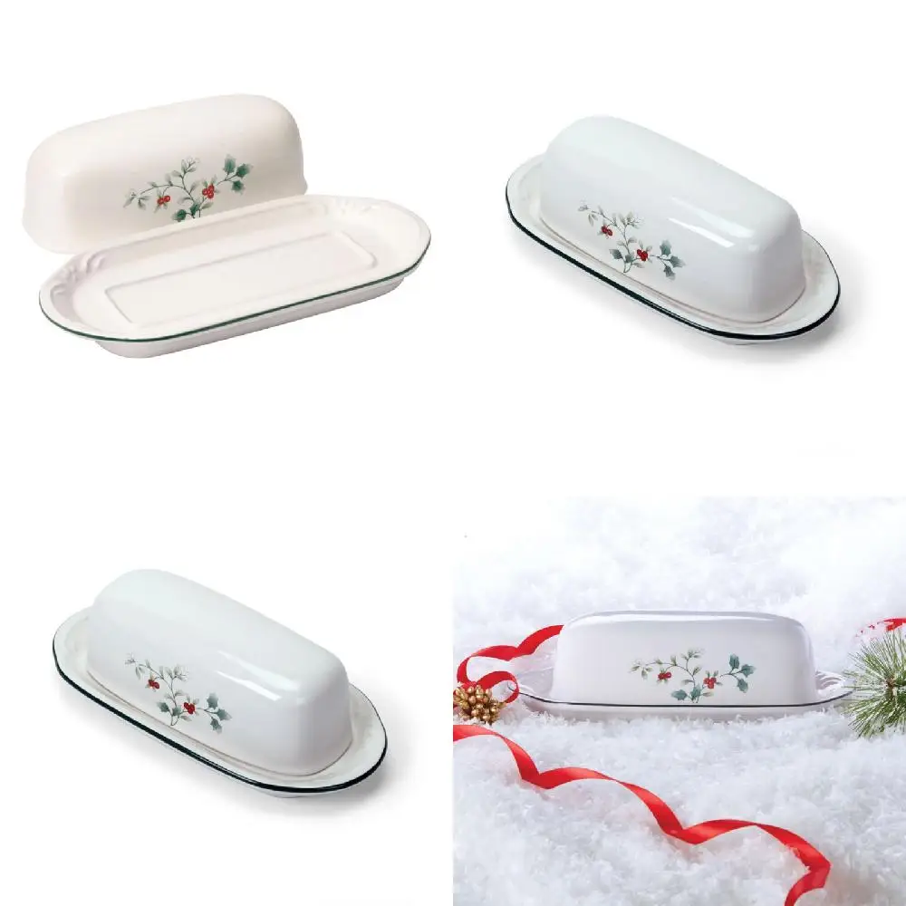 

Versatile & Uniquely Crafted Covered Butter Dish Dinnerware Set - Stylishly Elegant Kitchen Tableware for Serving and Storing Bu
