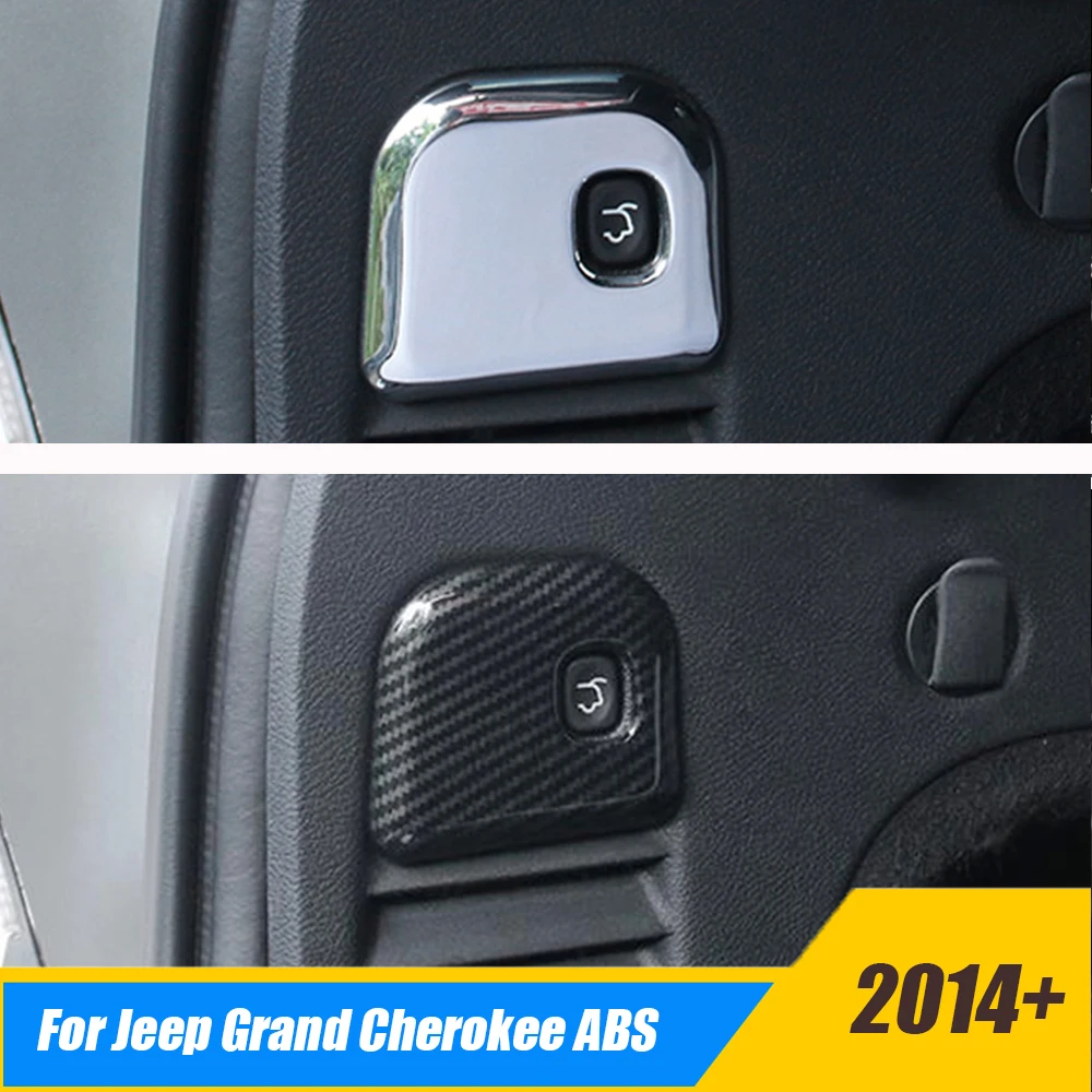 

ABS Plastic For Jeep Grand Cherokee 2014 2015 2016 2017 carbon Car Tail door electric switch Cover Trims Car Styling Accessories