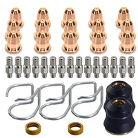 promotion 37pcs plasma cutter torch s45 accessory pr0010 electrodes pd0116 08 nozzle tips spacer guide retaining cap for s45 to