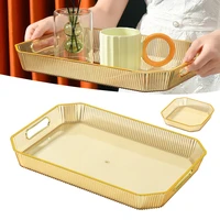 transparency storage pallet rectangle tea set cup sundries serving tray snack food fruit tray with handle